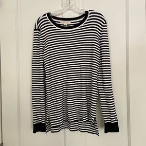Michael Kors Black and White Striped Sweater, L